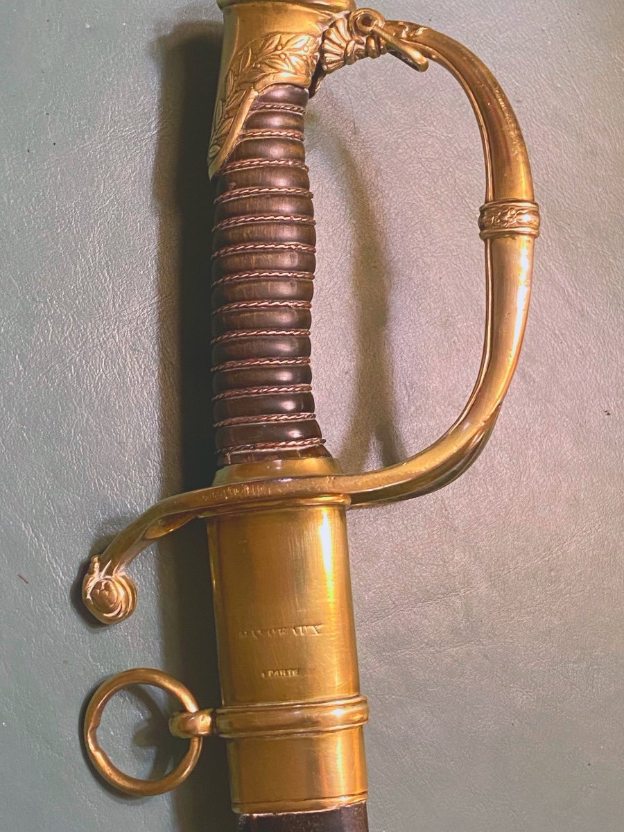 Sabre  d'Officier  De La Manufacture Royale Du Klingenthal  Par Manceaux à  Paris  Modele  1821-photo-3