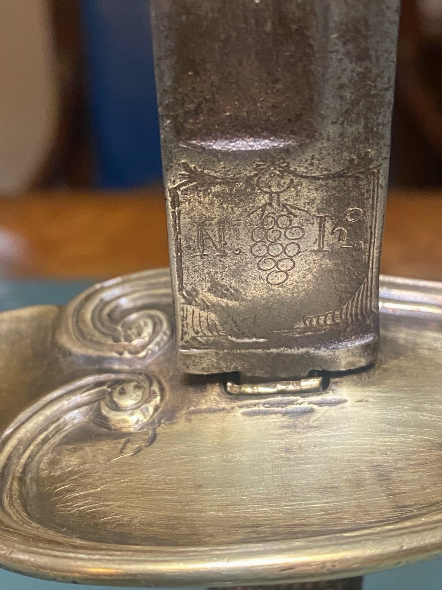 Officer's Sword Of The Guards From The 18th Century  Helmet Directoire Consulate With Engraved Decor  -photo-4
