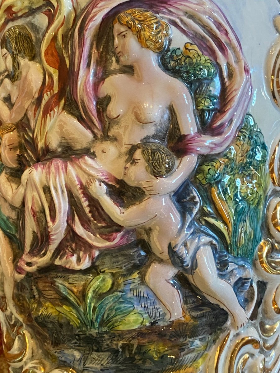Vase En Faience De Capodimonte     à Décor De Scenes     Mythologiques-photo-2