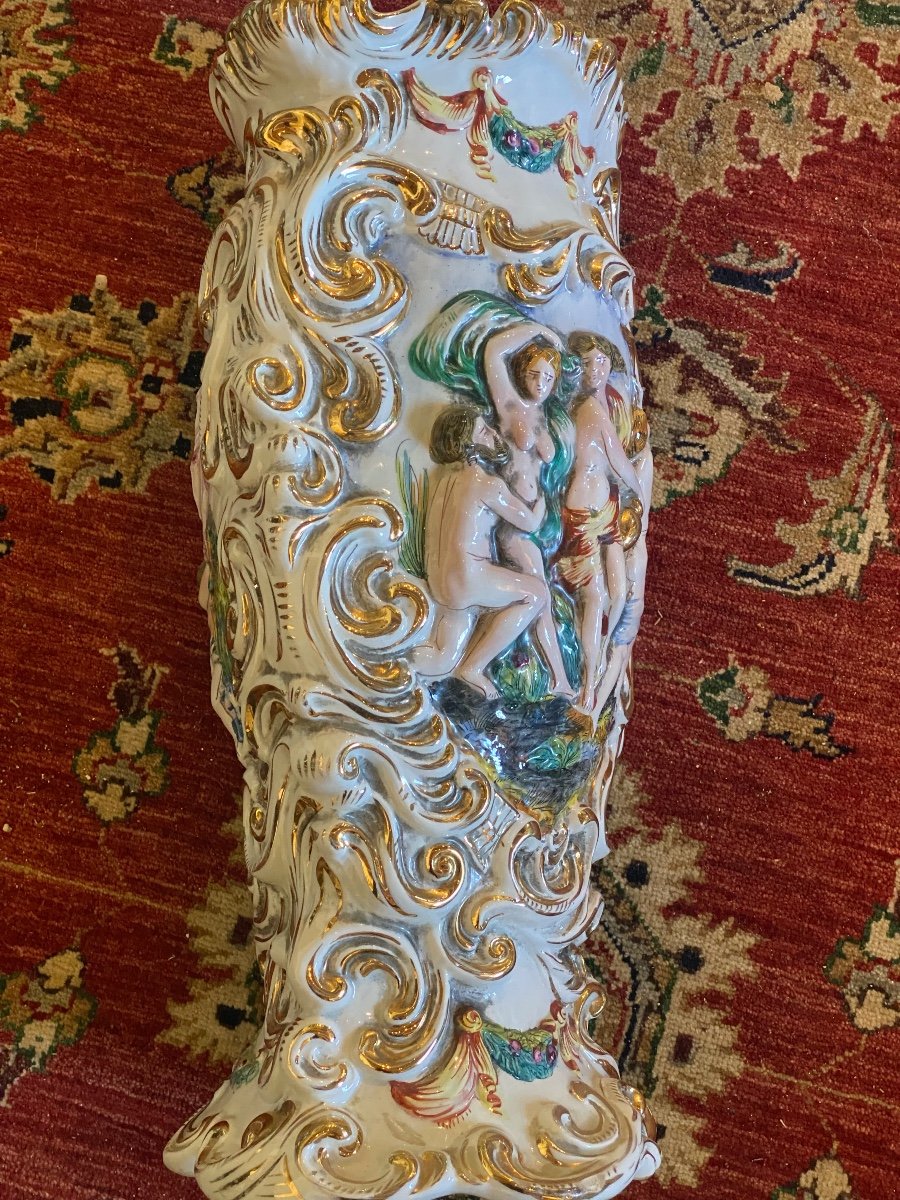 Vase En Faience De Capodimonte     à Décor De Scenes     Mythologiques-photo-5
