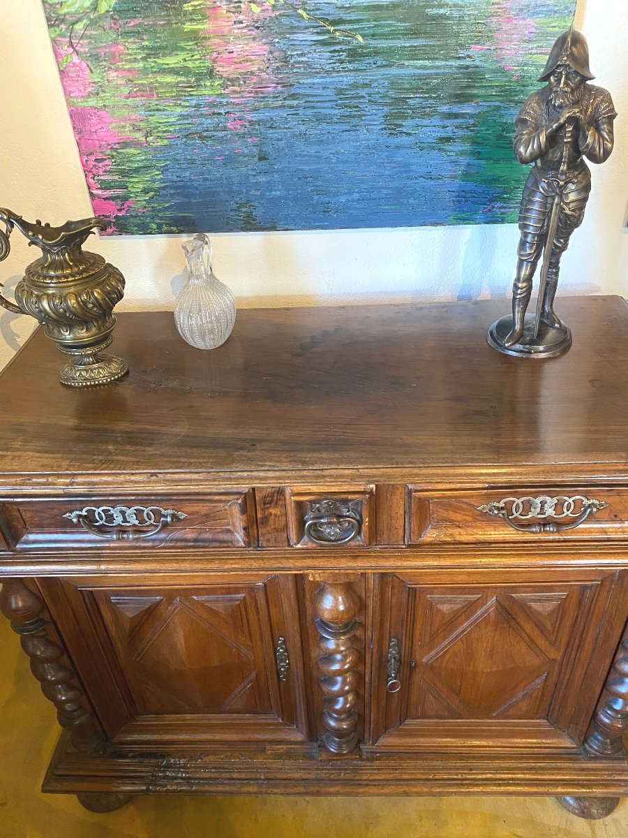 Sideboard In   Solid Walnut     XVIIth Century  Languedoc-photo-2