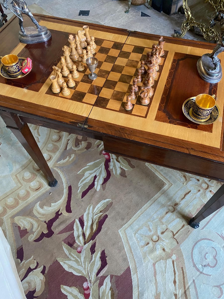 Game Table  Mahogany  1er Empire   Marque  Three Lys Under A Crown  Palais  Des Tuileries -photo-6