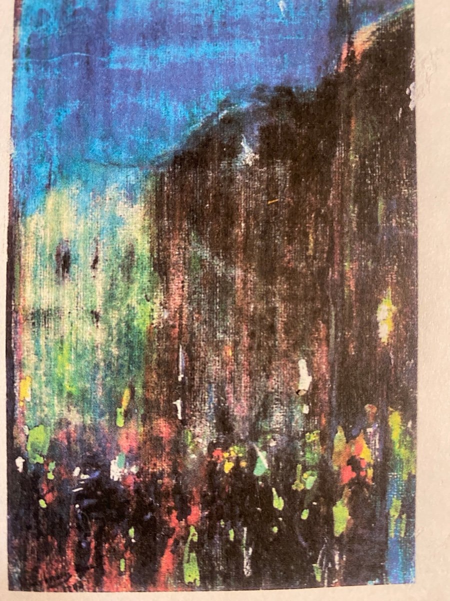 Paris, The Boulevards At Night Gouache  Pastel Signed Konstantin Korovine 1897 Expertise-photo-3