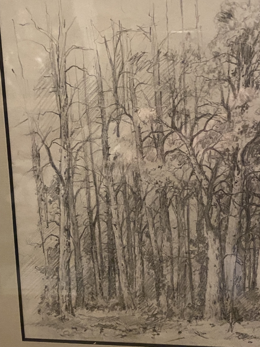 Dessin.  original  De Isaac. Levitan   Paysagiste Russe   certificat d'expertise notarié-photo-3