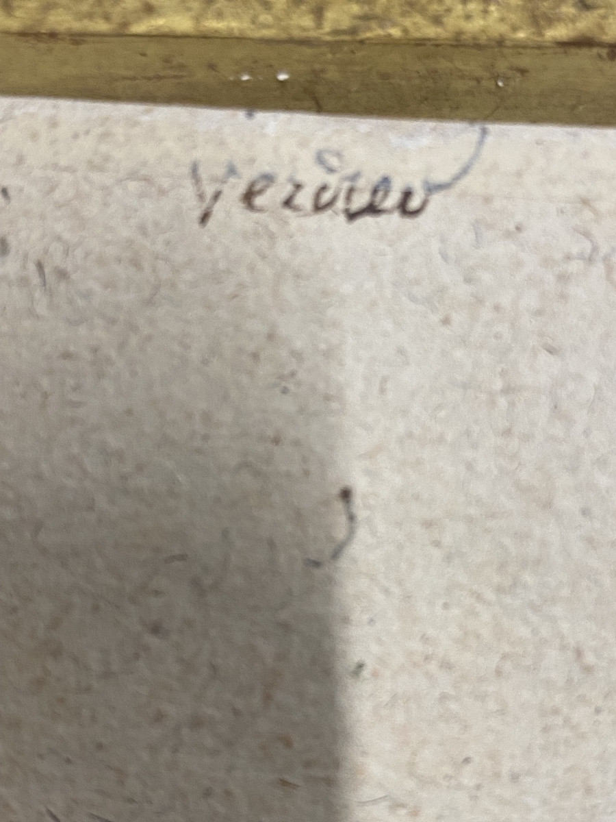 18th Century Pencil Drawing Of A Preparatory Study On Parchment Paper For A Painting  -photo-1