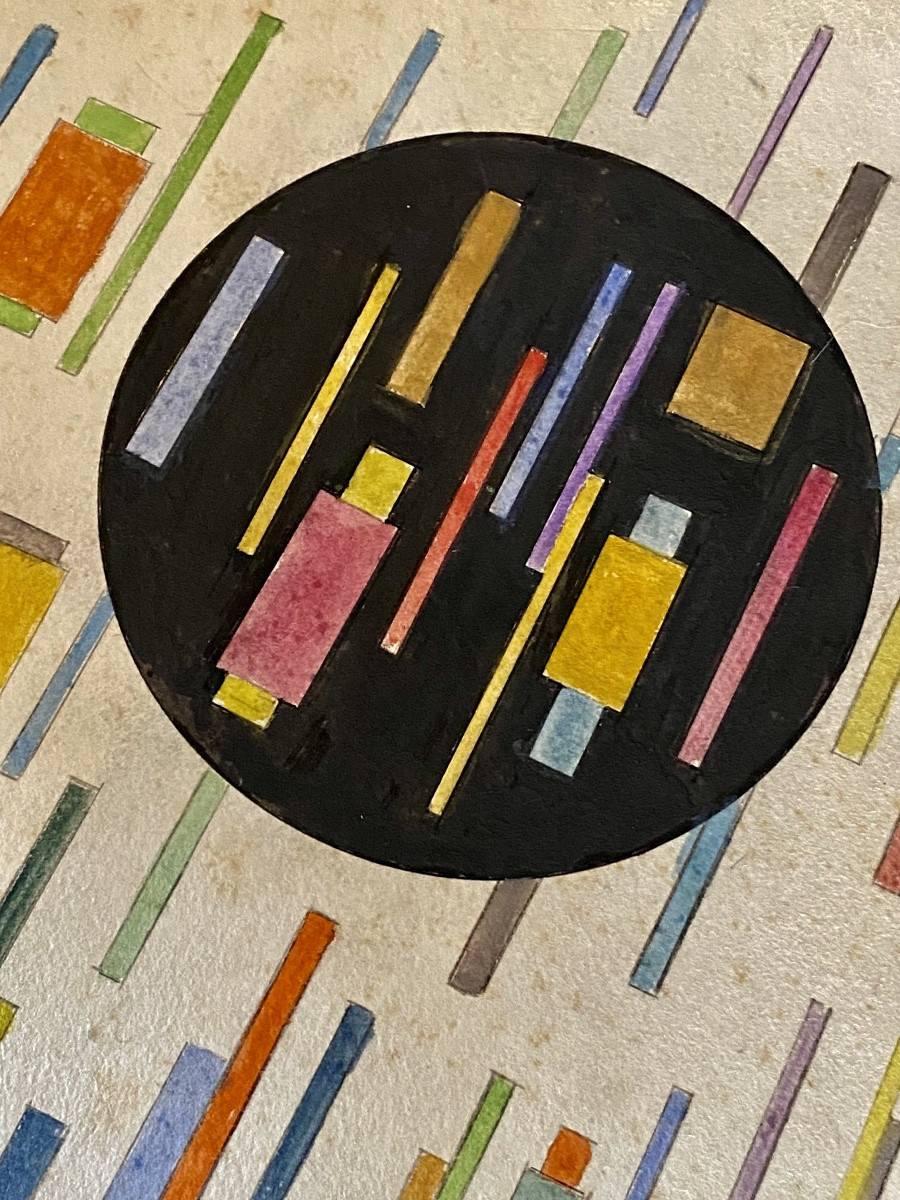 Gouaché Suprematist Geometric Drawing 1918 Ivan Vassilievitch Kliounkov-photo-6