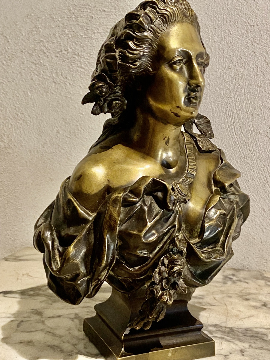 BUSTE DE FEMME      BRONZE    1878  19ème  signé  LAVALETTE -photo-3