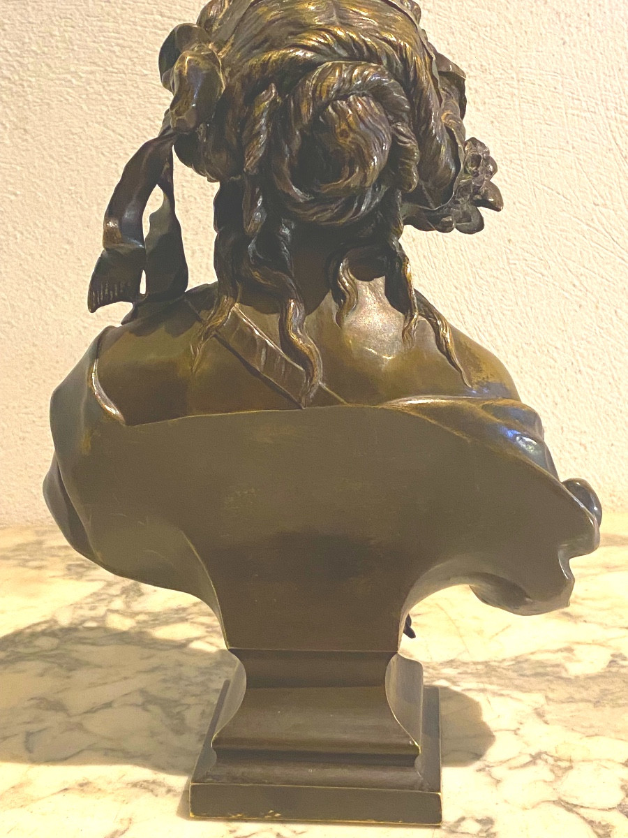 BUSTE DE FEMME      BRONZE    1878  19ème  signé  LAVALETTE -photo-4