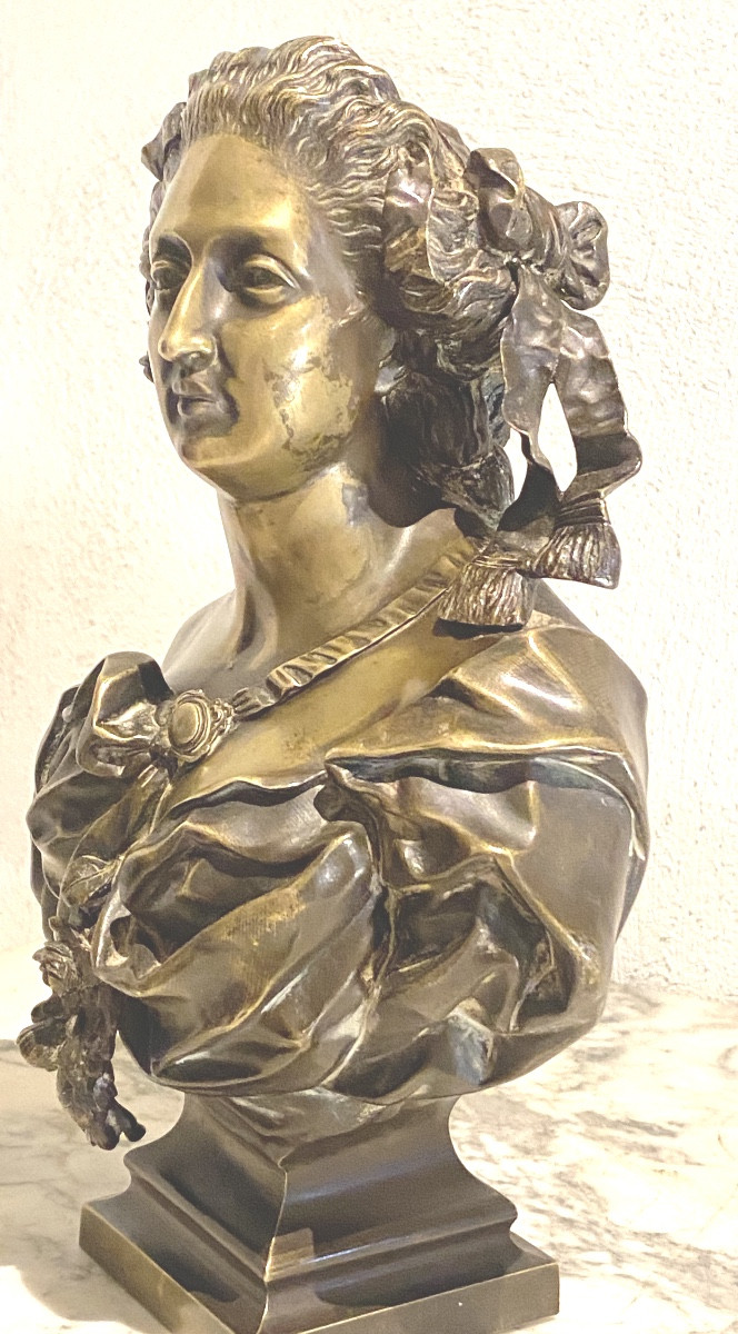 BUSTE DE FEMME      BRONZE    1878  19ème  signé  LAVALETTE -photo-5