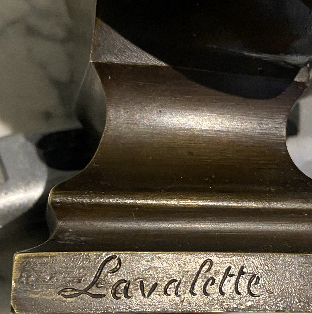 BUSTE DE FEMME      BRONZE    1878  19ème  signé  LAVALETTE -photo-6