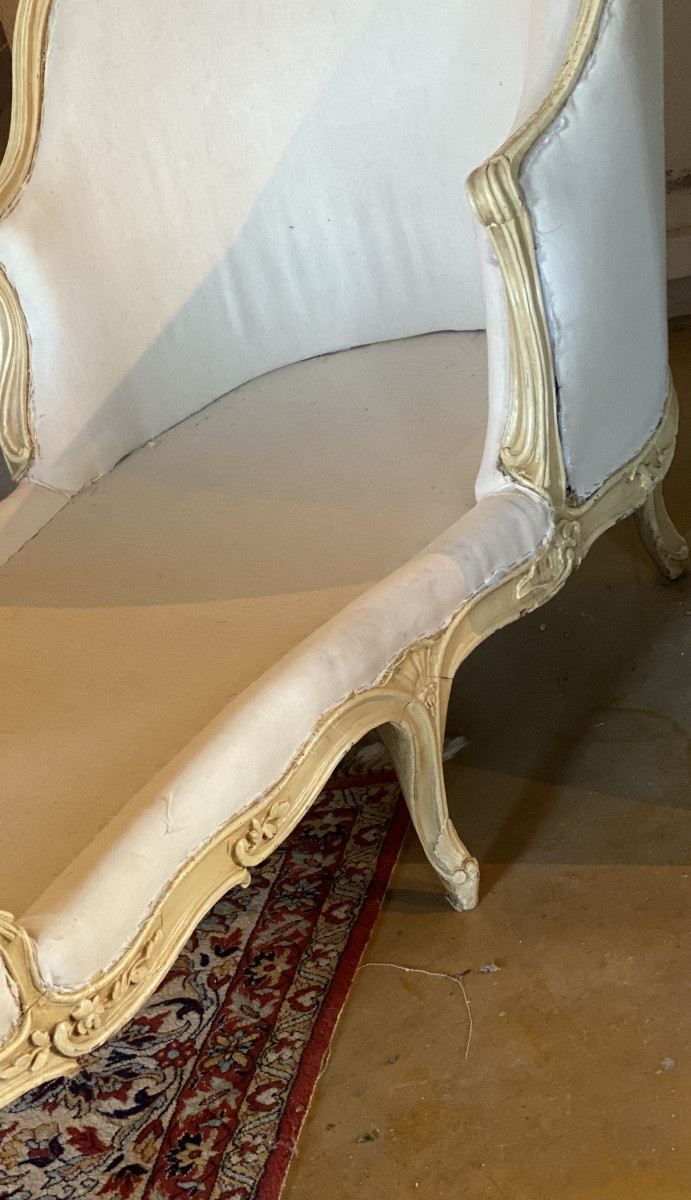 DUCHESSE   EN  BÂTEAU    EPOQUE  XVIII ème  À MOTIFS FLORAUX   SCULPTÉÉS -photo-3