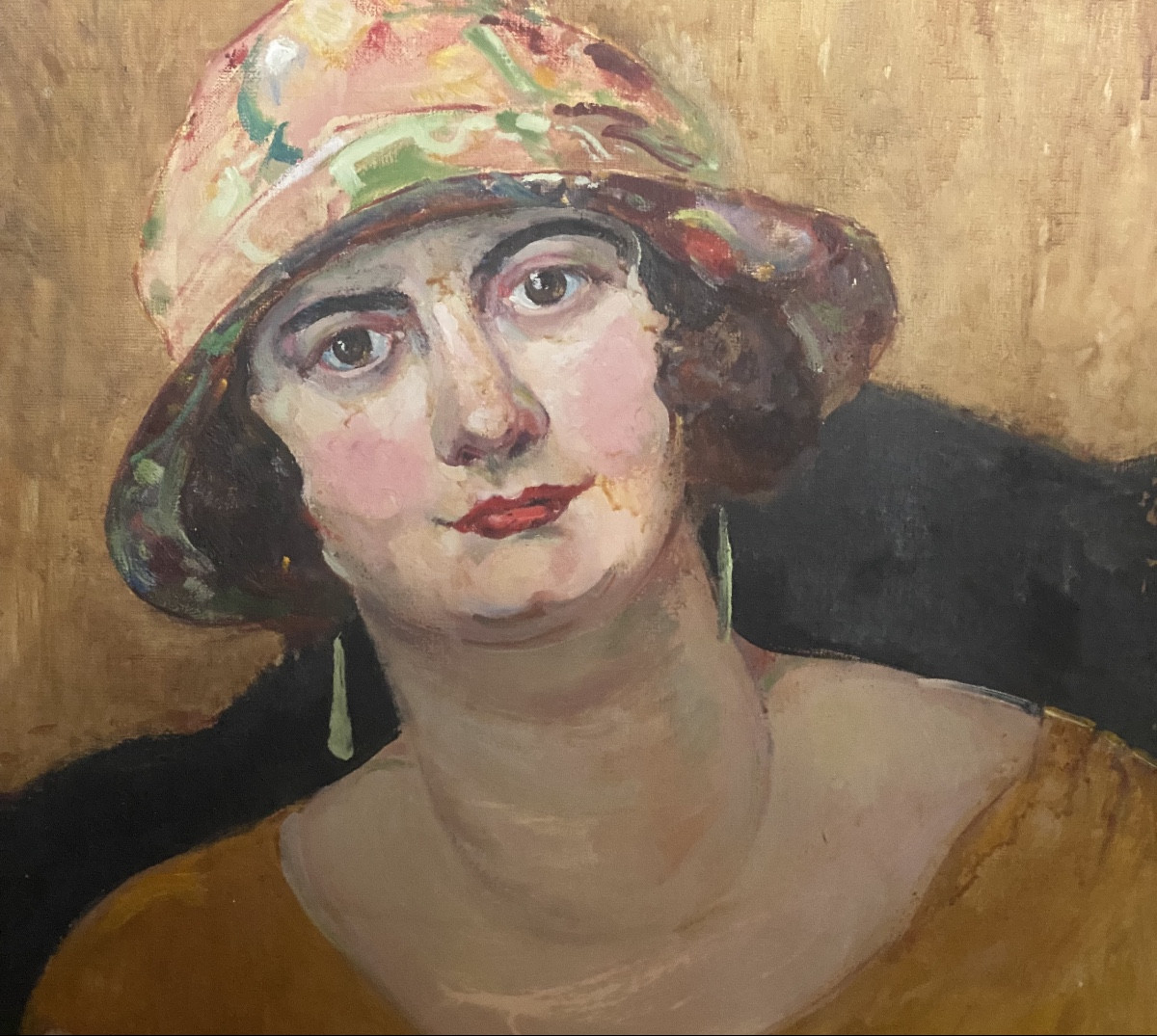 PORTRAIT    IMPRESSIONNISTE  DE FEMME AU CHAPEAU   ANCRE LEFRANC    ATTR;:  KEES  VAN DONGEN-photo-2