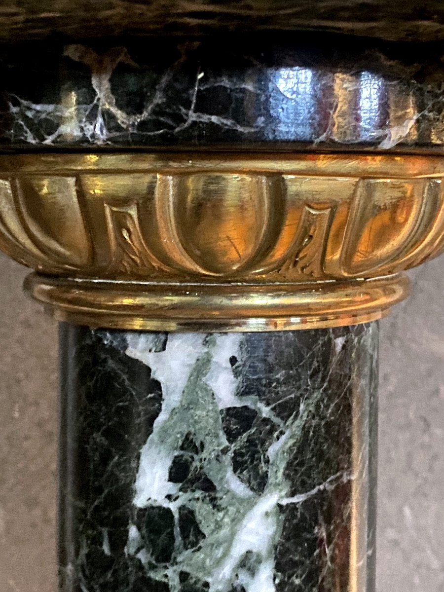 Napoleon III Sea Green Marble Column 1860 With Swivel Top-photo-3