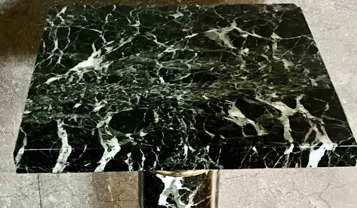 Napoleon III Sea Green Marble Column 1860 With Swivel Top-photo-4