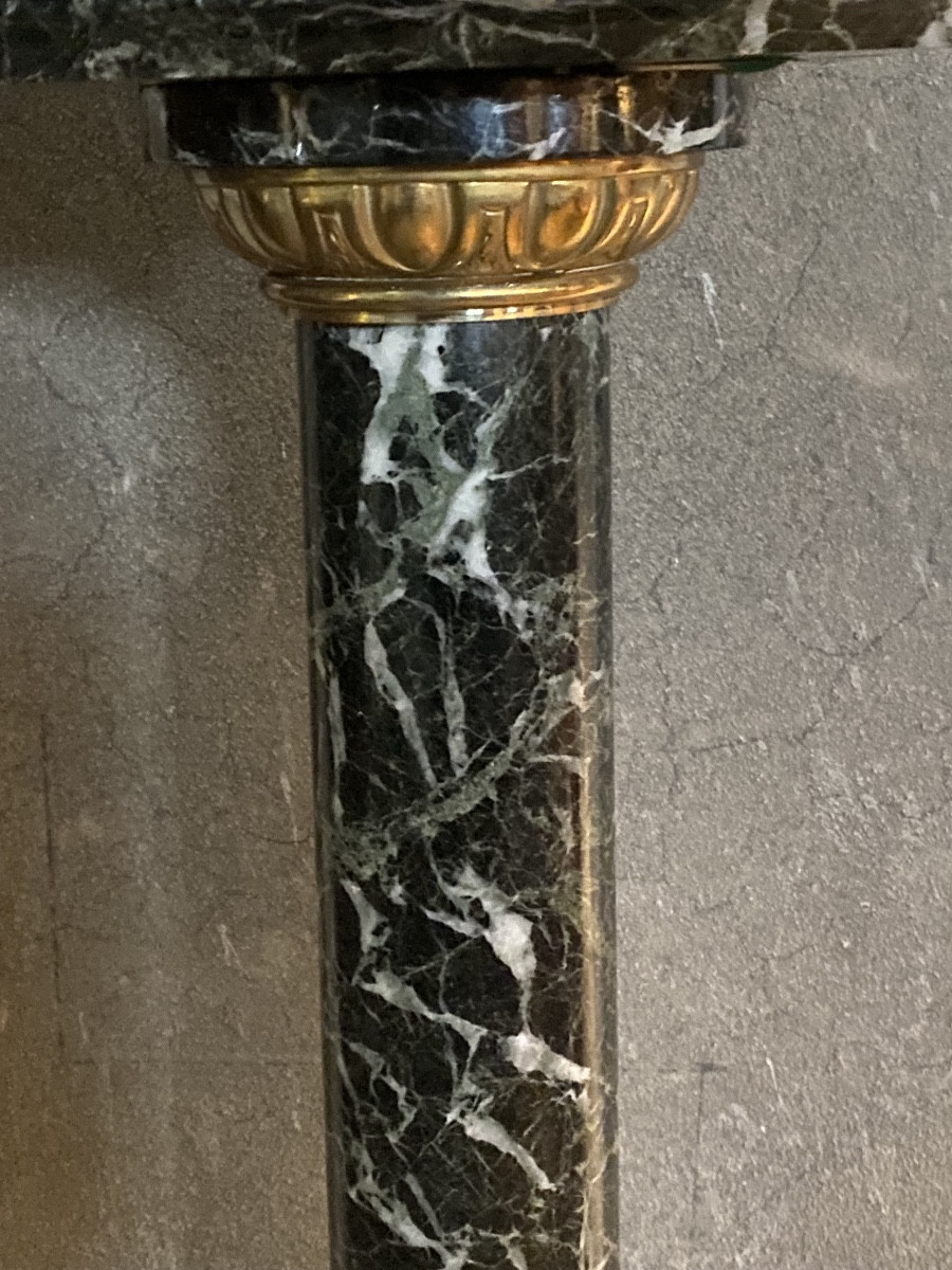 Napoleon III Sea Green Marble Column 1860 With Swivel Top-photo-2