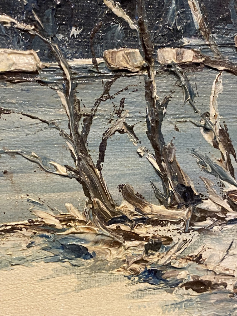 19th Century Painting: Wolves Near A Village In Russia -photo-1