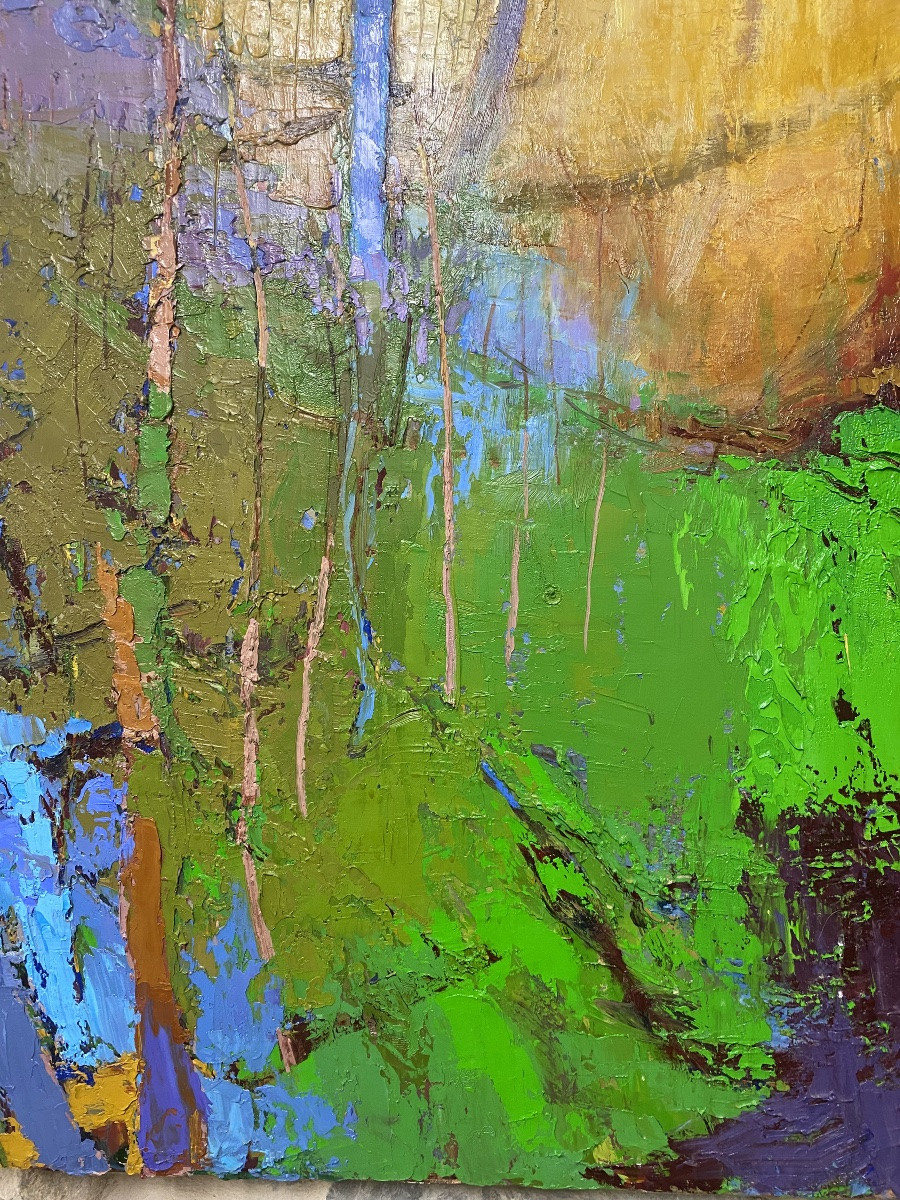 PEINTURE   ABSTRAITE HUILE SUR TOILE  XX ème-photo-3