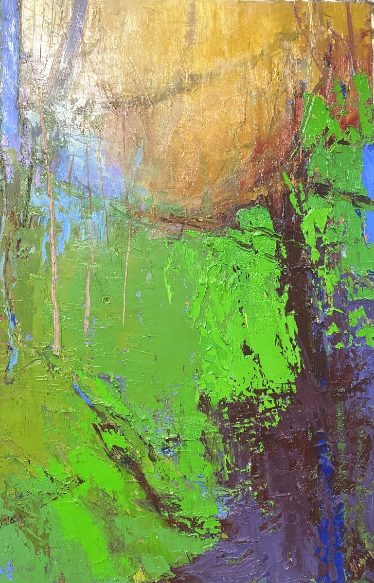 PEINTURE   ABSTRAITE HUILE SUR TOILE  XX ème-photo-5