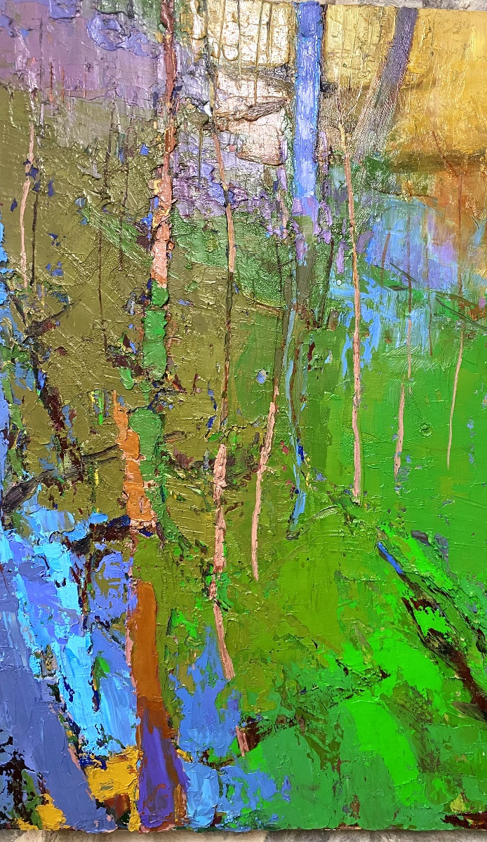 PEINTURE   ABSTRAITE HUILE SUR TOILE  XX ème-photo-6