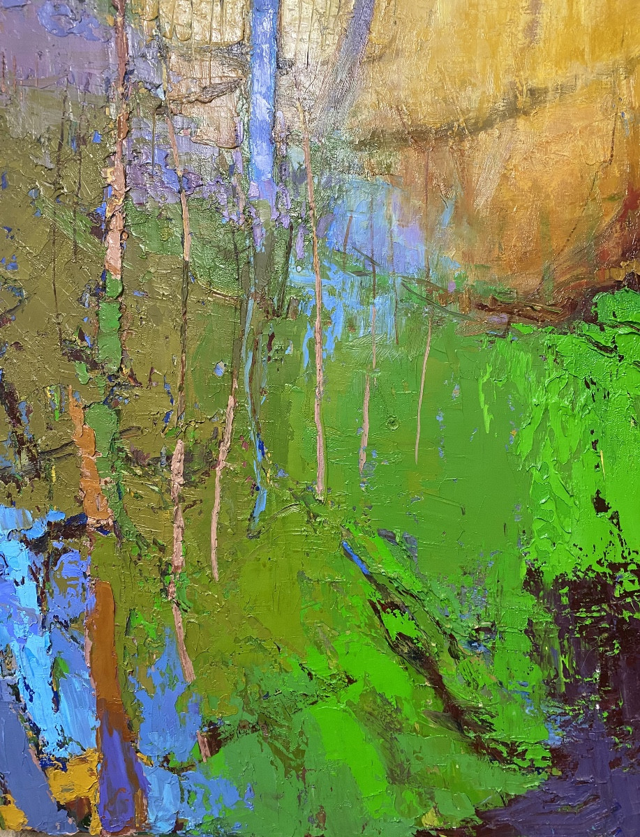 PEINTURE   ABSTRAITE HUILE SUR TOILE  XX ème