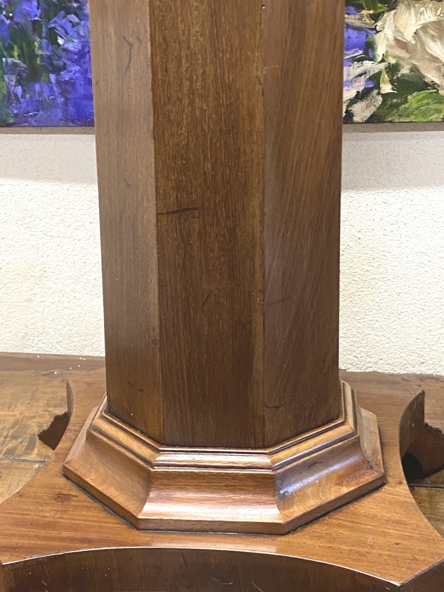 Early 19th Century High Side Table In The Biedermeier Style, Made Of Mahogany On Sculpted Legs -photo-4