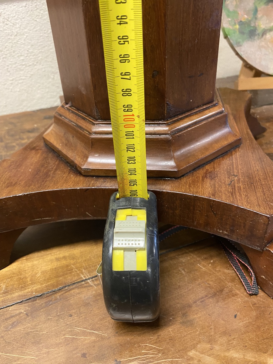 Early 19th Century High Side Table In The Biedermeier Style, Made Of Mahogany On Sculpted Legs -photo-6