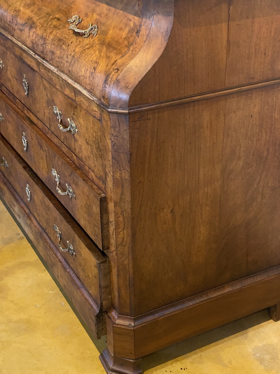 COMMODE   SECRÉTAIRE  EPOQUE  XIX ème  LOUIS PHILIPPE   EN LOUPE  D'ORME  DESSUS MARBRE -photo-7