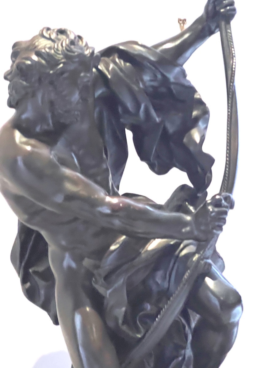 19th Century Bronze Sculpture Of Ulysses Extending His Bow, After Jacques S. Bousseau (1681-1740)-photo-2