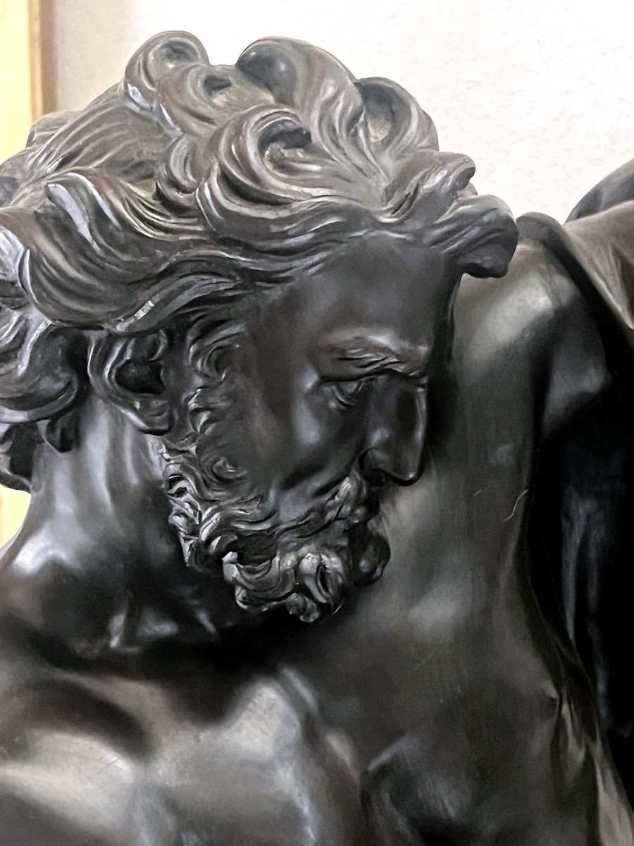 19th Century Bronze Sculpture Of Ulysses Extending His Bow, After Jacques S. Bousseau (1681-1740)-photo-6