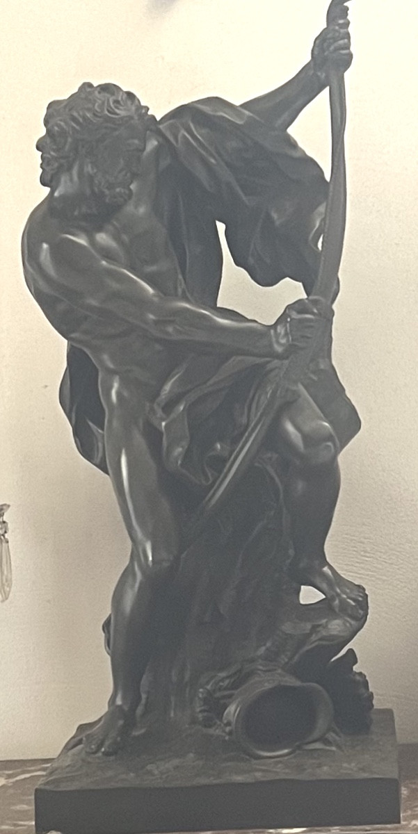 19th Century Bronze Sculpture Of Ulysses Extending His Bow, After Jacques S. Bousseau (1681-1740)-photo-7
