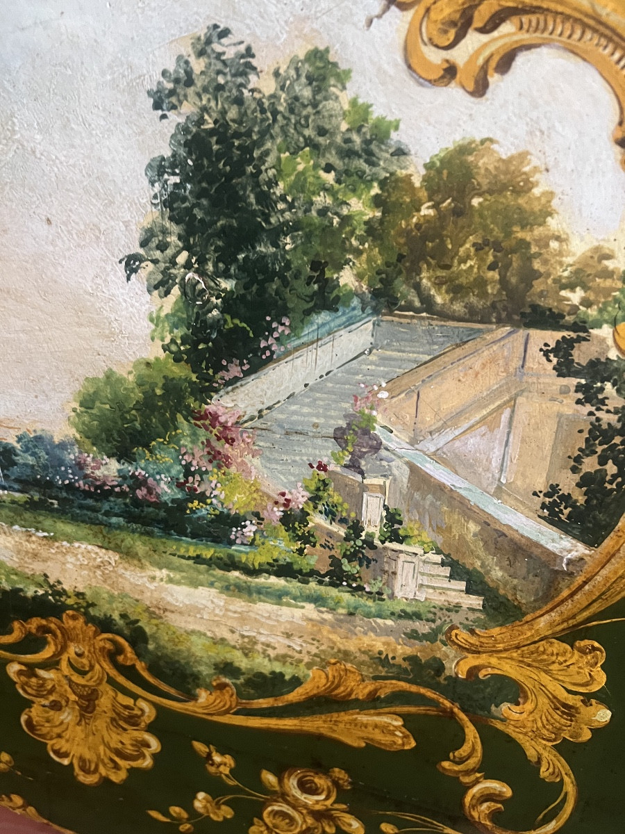 Rare 18th Century Venetian Commode With Medallions Depicting Gallancing Scenes  -photo-5