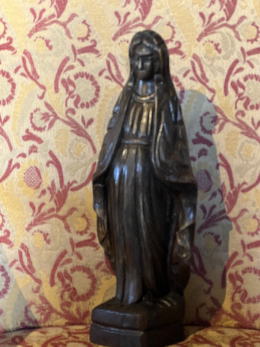 Religious Wooden Sculpture Of A Saint In Middle Ages Style-photo-2