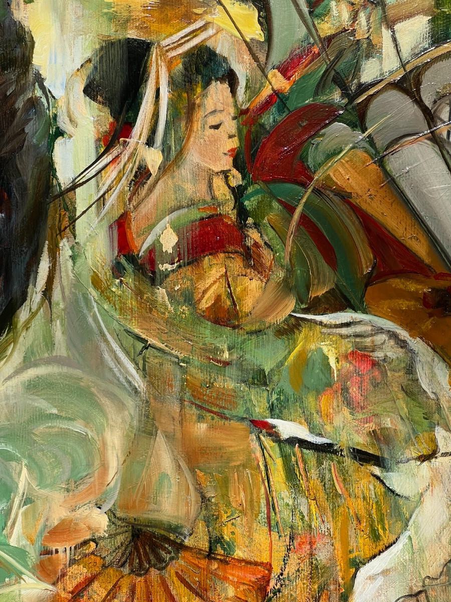 HST   POST IMPRESSIONNISTE   JAPONISANT DE GEISHA   SIGNÉ MASHAJEVA-photo-4