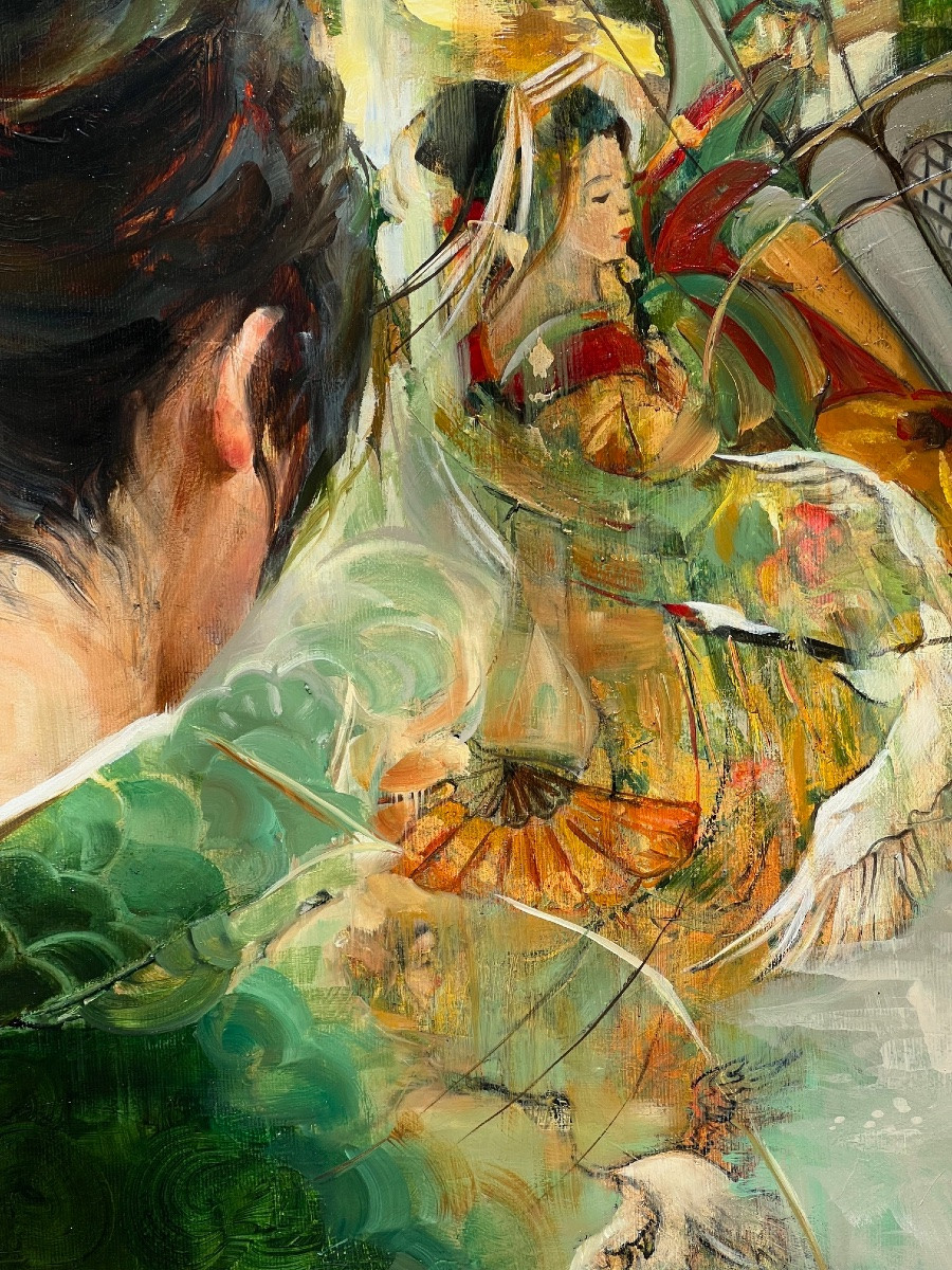 HST   POST IMPRESSIONNISTE   JAPONISANT DE GEISHA   SIGNÉ MASHAJEVA-photo-5