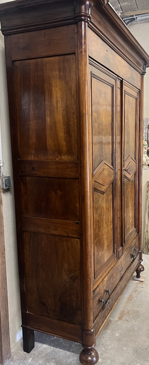 ARMOIRE  PANTALONNIÈRE  EN NOYER ET RONCE DE NOYER  EPOQUE  DIRECTOIRE XVIII ème -photo-3