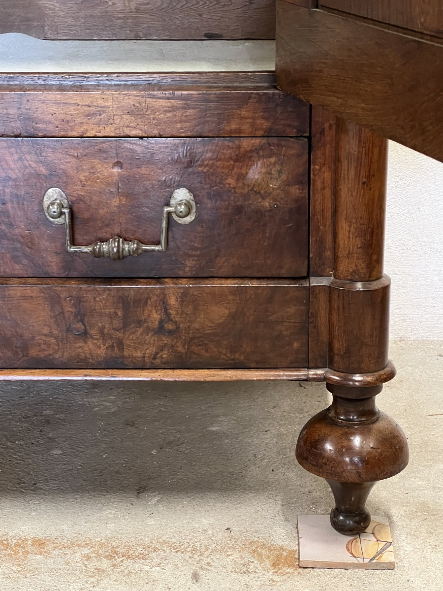 ARMOIRE  PANTALONNIÈRE  EN NOYER ET RONCE DE NOYER  EPOQUE  DIRECTOIRE XVIII ème -photo-4