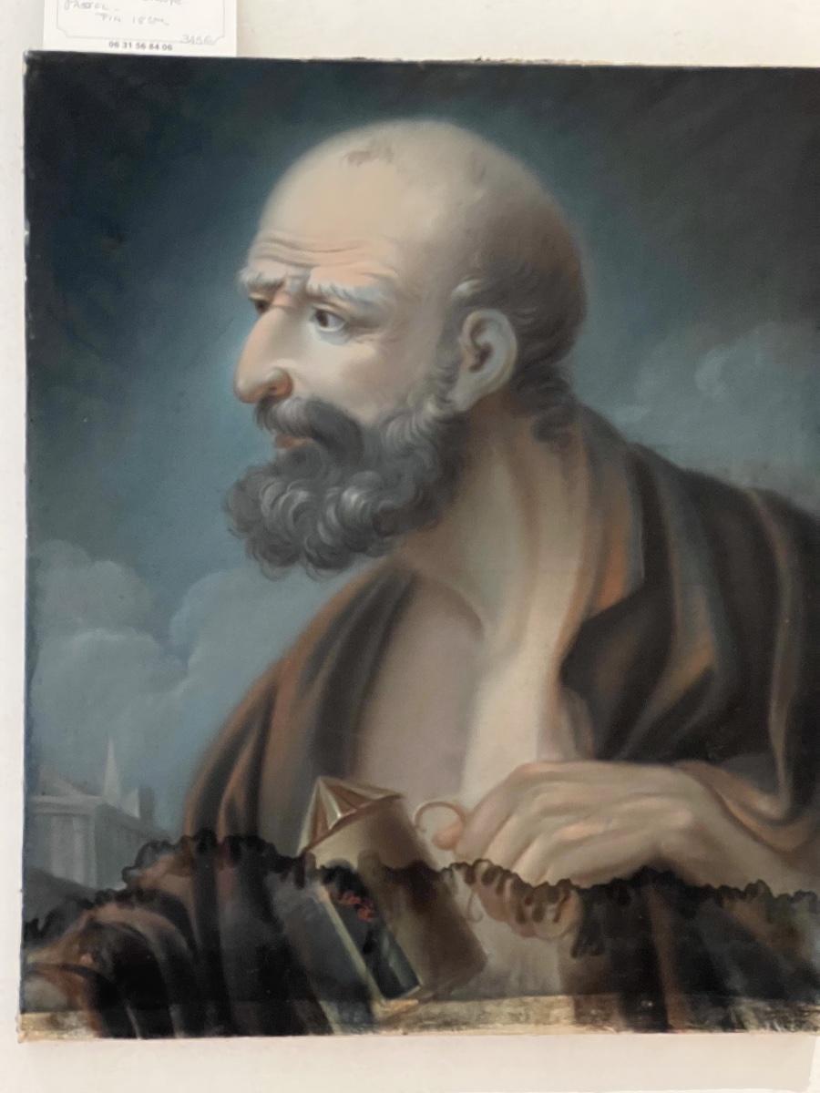Diogenous Of Sinope Seeking Truth Pastel On Parchment Paper 18th Century-photo-3
