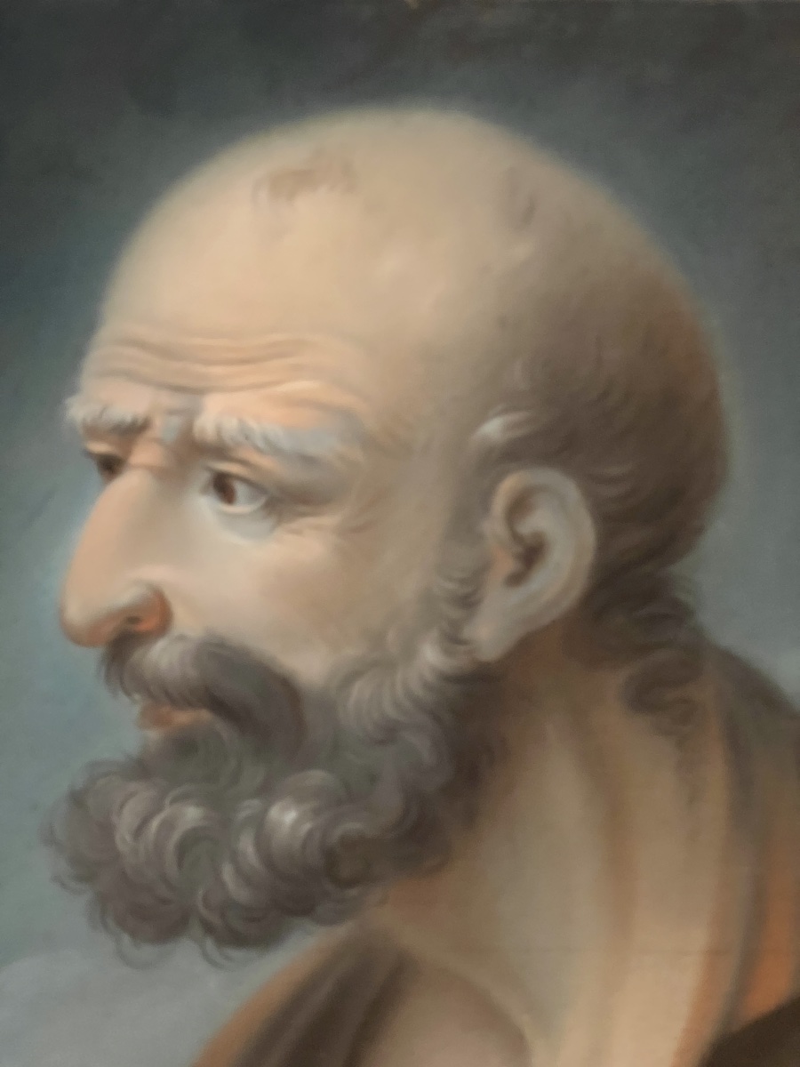 Diogenous Of Sinope Seeking Truth Pastel On Parchment Paper 18th Century-photo-4