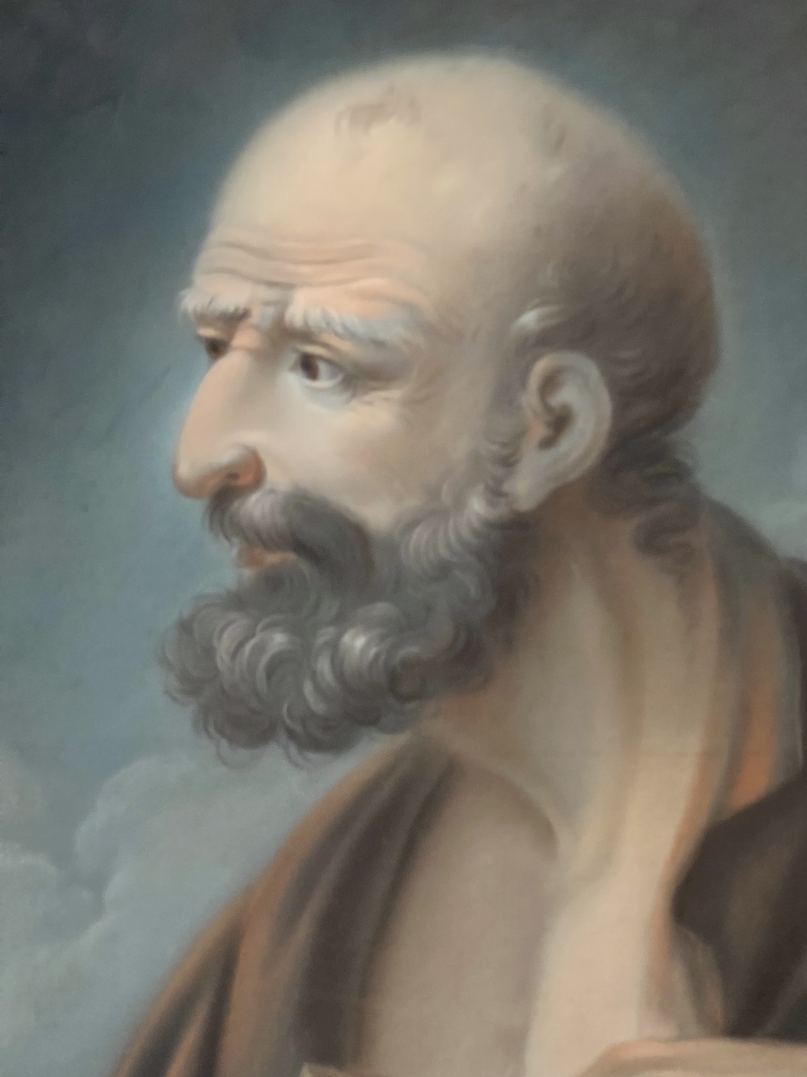 Diogenous Of Sinope Seeking Truth Pastel On Parchment Paper 18th Century-photo-5