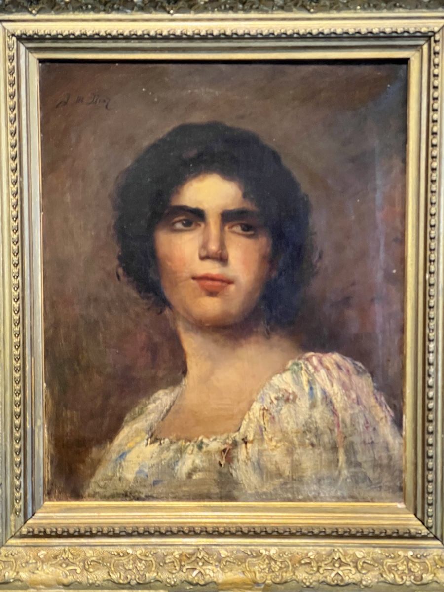 PORTRAIT  D'UNE  JEUNE  FEMME   XIX ème    SIGNÉ   J.N  DIAZ-photo-2