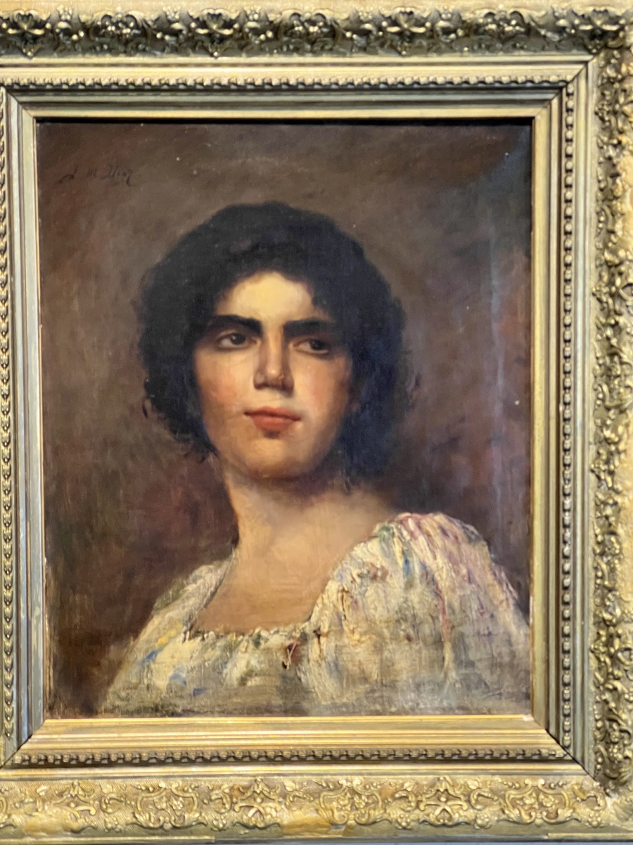 PORTRAIT  D'UNE  JEUNE  FEMME   XIX ème    SIGNÉ   J.N  DIAZ-photo-4