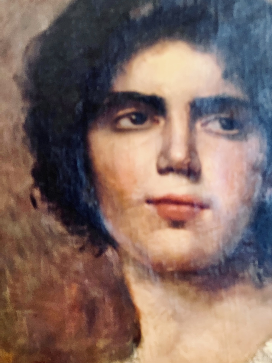 PORTRAIT  D'UNE  JEUNE  FEMME   XIX ème    SIGNÉ   J.N  DIAZ-photo-6