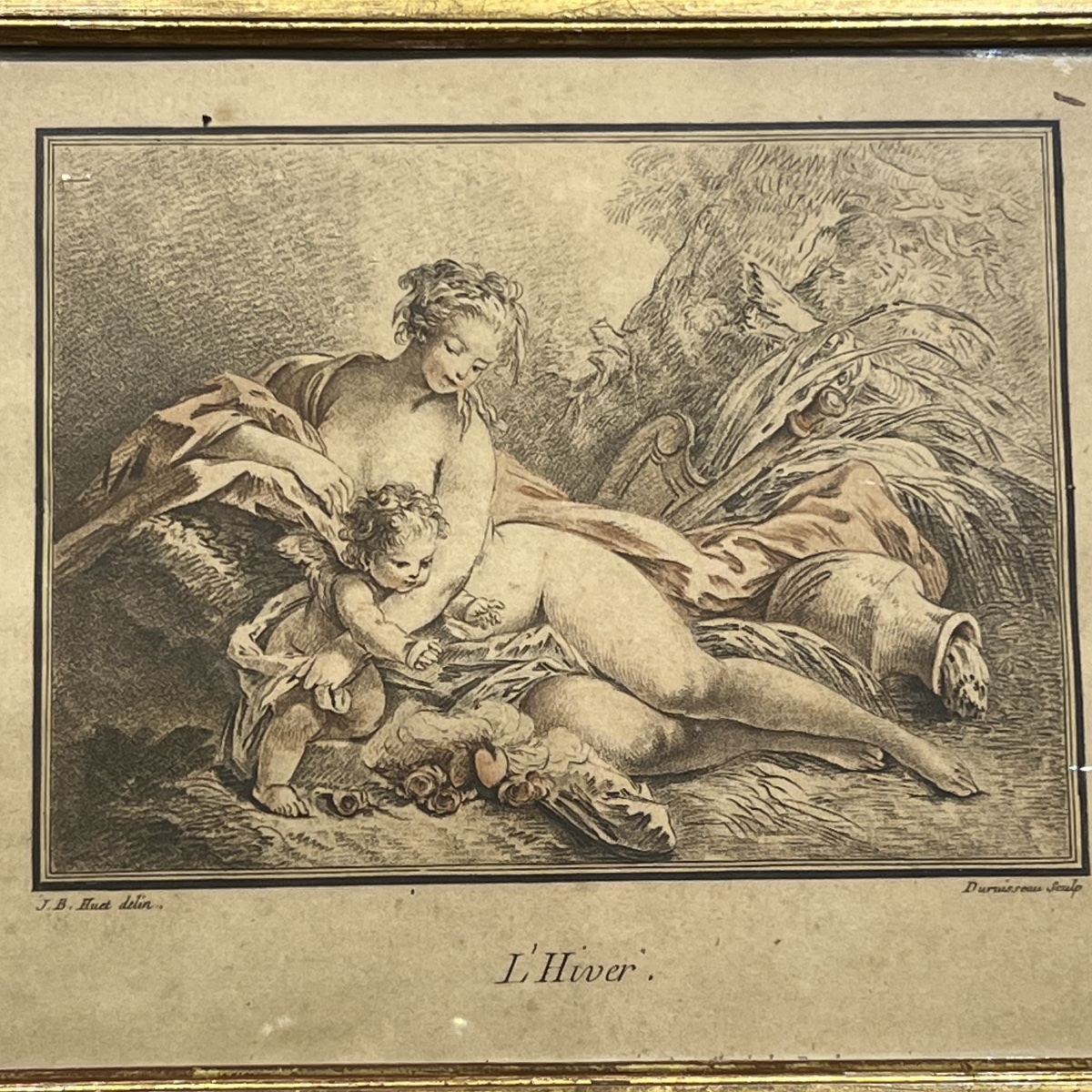 Print XVIII l'Hiver By Jean Baptiste Huet 1745-1811-photo-2