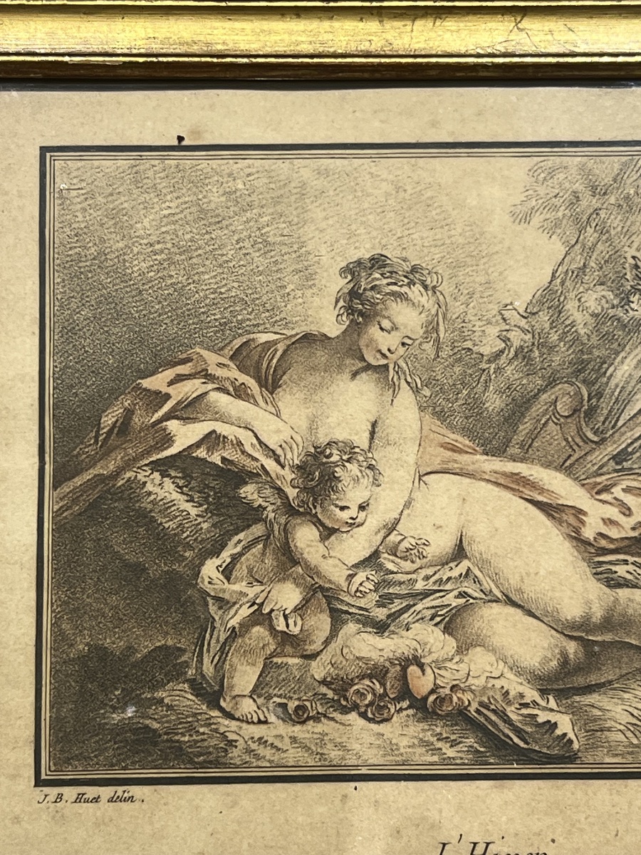 Print XVIII l'Hiver By Jean Baptiste Huet 1745-1811-photo-3