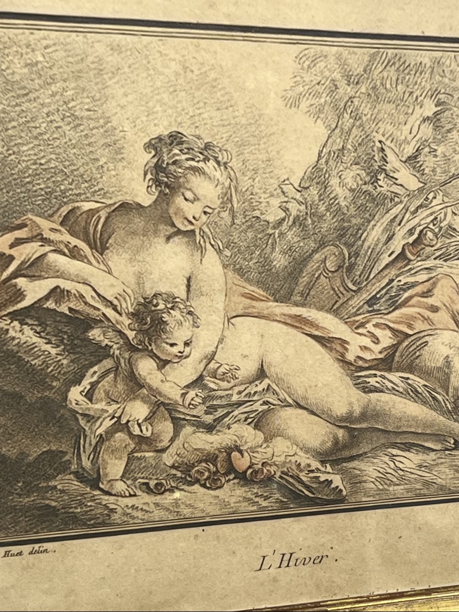 Print XVIII l'Hiver By Jean Baptiste Huet 1745-1811-photo-4
