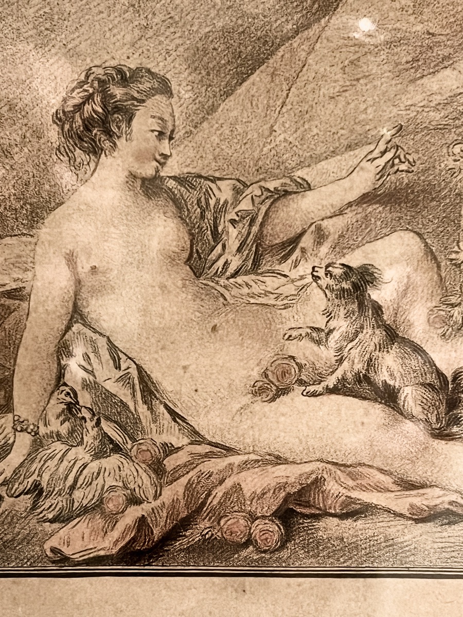 Colored Estampe Le Printems Epoque XVIII ème Par Jean-baptiste Huet 1745 -1811-photo-3