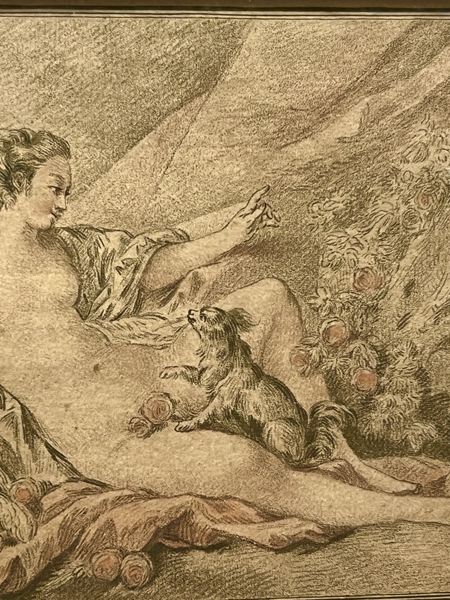 ESTAMPE  COLORIÉE   LE PRINTEMS      EPOQUE  XVIII ème   PAR JEAN-BAPTISTE   HUET 1745 -1811-photo-2