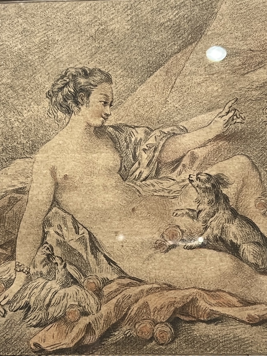 ESTAMPE  COLORIÉE   LE PRINTEMS      EPOQUE  XVIII ème   PAR JEAN-BAPTISTE   HUET 1745 -1811