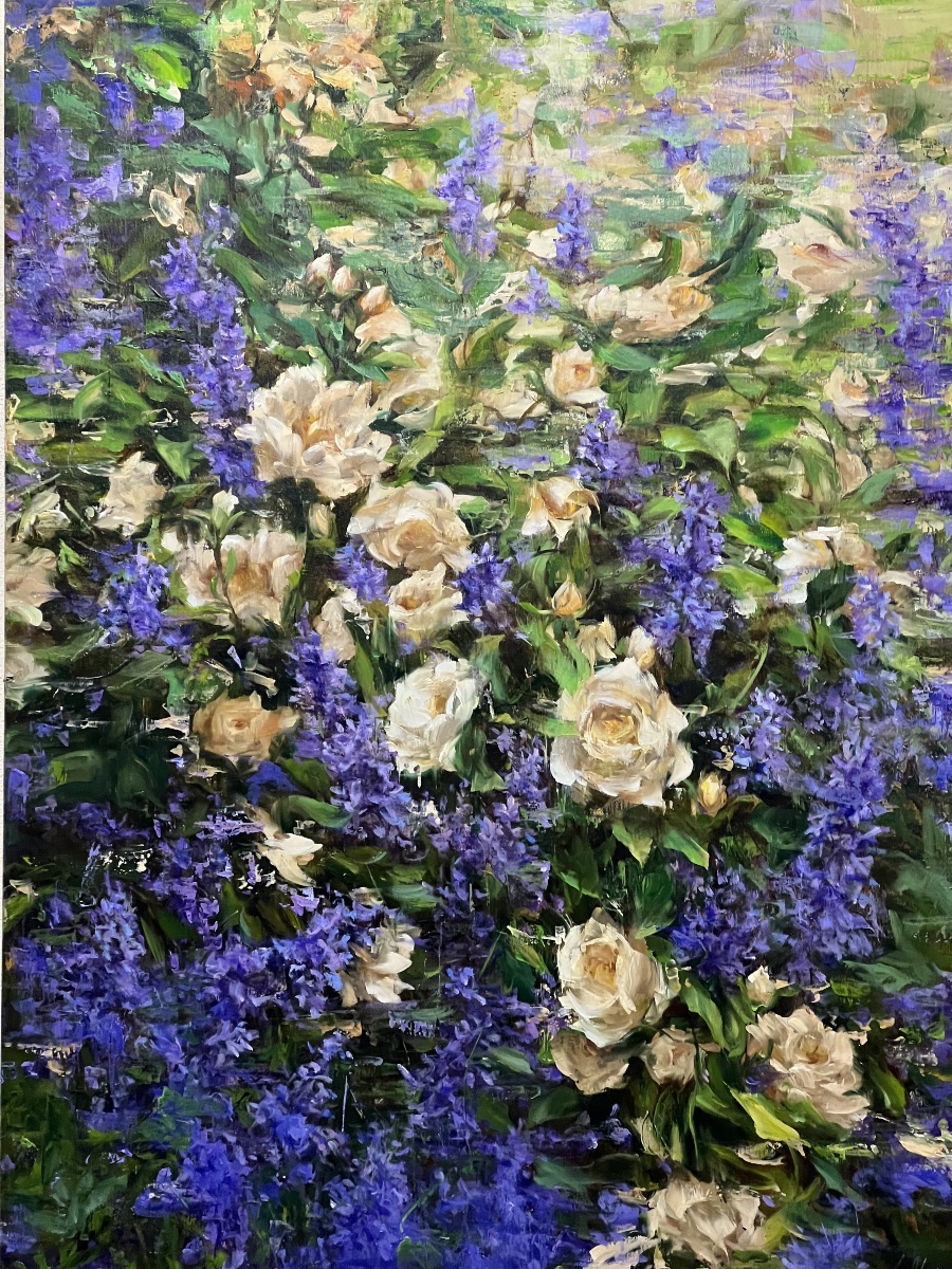 TABLEAU  HST  DE FLEURS  PRINTANIÈRES  DE STYLE IMPRESSIONNISTE  XX è  signé  MASHAJEVA   -photo-4
