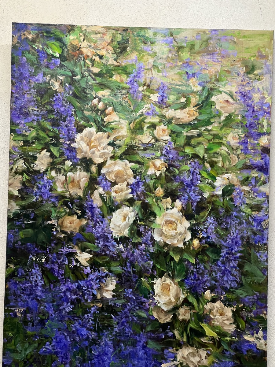 TABLEAU  HST  DE FLEURS  PRINTANIÈRES  DE STYLE IMPRESSIONNISTE  XX è  signé  MASHAJEVA   -photo-4